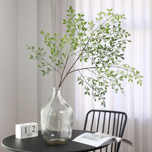 Three Branched Artificial Nandina Plant Green 30cm-100cm High Simulation Indoor Home Decoration - Product Image 3