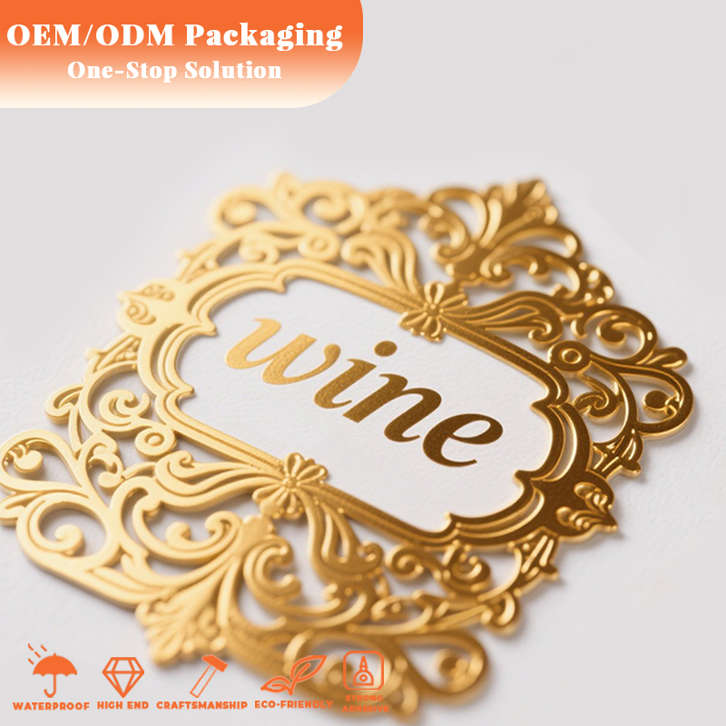 Vintage Durable Metal Wine Labels Waterproof Scratch-Resistant Custom Designs Highlight Brand Heritage