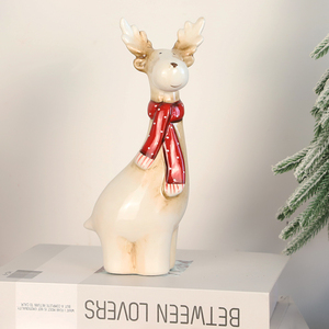 ديكور غرفة نوم منزلية للعام الجديد زينة عيد الميلاد سيراميك تمثال أيل لعيد الميلاد - Product Image 3