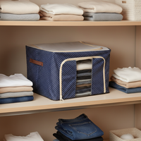 Sac de rangement extra-épais en tissu non-tissé écologique, renforcé en acier, pliable, grand format, anti-humidité, pour vêtements et couettes