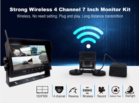Richmor 7 pouces TFT LCD moniteur de voiture avec 4 caméras système de sauvegarde pour camion Van Coach Bus rétroviseur Type Placement de bureau