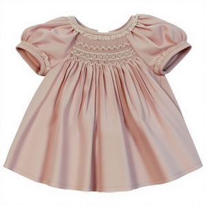 Elegant Soft Cute Smocked Toddler Handmade Dress with Smocked Embroidery - Product Image 3