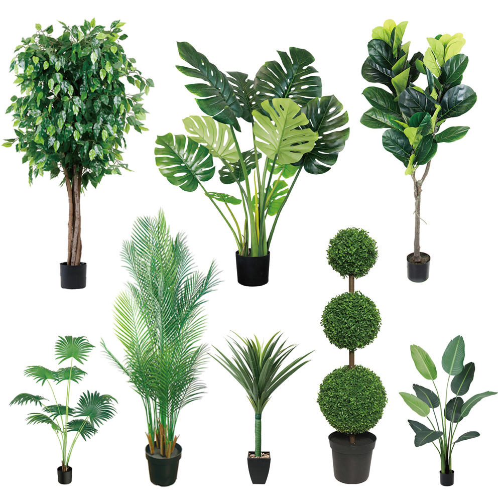 Simulation outdoor fake plants high quality decoration large cheap artificial garden outdoor palm plants trees