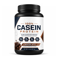 OLLI 100% Protéine de Caseine au Chocolat à Digestion Lente pour le Soutien Musculaire Nocturne 24g de Protéines 9g de BCAA 0g de Sucre 2LB