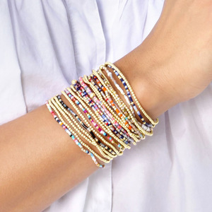 New Fashion Jewelry Waterproof 18k Gold Plated Stainless Steel Beads Handmade Colorful Miyuki <b>Beaded</b> <b>Bracelet</b> for Women - Product Image 1