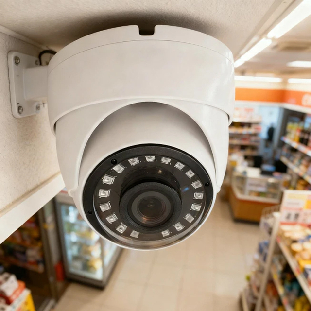 5MP IP65 Outdoor Home Security Camera with Built-in Mic POE NVR Storage