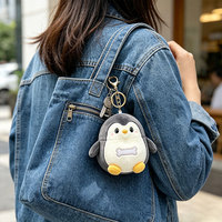 Porte-clés Peluche Pingouin Personnalisé, Jouet en Peluche à Rebond Lent, Anti-stress, Breloque de Sac, OEM ODM, Idéal pour Cadeau