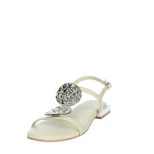 Gioseppo Women's Low <b>Sandal</b> Cream <b>Flat</b> Heel Strappy Design Summer Wear - Product Image 6