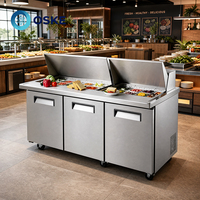 Peralatan Katering Ringkas Freezer Salad Bar Cocok untuk Dapur Kecil Penyimpanan Sayuran Segar dan Bahan Baku Beku