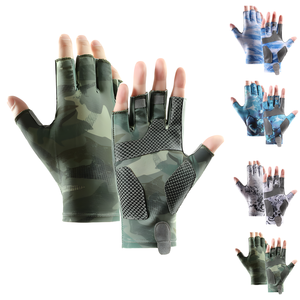 Ice Silk Fishing Gloves UV Protection Thickened Palm Anti Slip Cycling Gloves Unisex Spandex Outdoor Sport Full Finger Hand Wear - Product Image 1