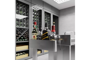 <b>Wall</b> Mounted Single Deck Liquor Bottle Shelf, Stainless Steel <b>Wine</b> Storage <b>Rack</b> for Restaurant & Bar Kitchen - Product Image 5