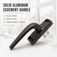 Gagang Garpu Aluminium Die Casting Solid untuk Jendela Casement, Lapisan Powder Coated Matte, Pusat Pemasangan 15x80mm dengan Pivot Halus