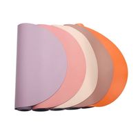 Tapis de yoga personnalisé en caoutchouc naturel antidérapant et écologique, épaisseur 4,5 mm, pliable, en forme d'arche, avec sangle de transport en PU pour courbes ovales personnalisées