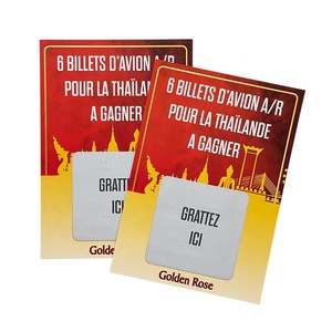 Cartes à gratter personnalisées pour campagnes promotionnelles, jeux de loterie, bons cadeaux, billets pour événements promotionnels, cartes de révélation de <span class=keywords><strong>prix</strong></span> - Product Image 1