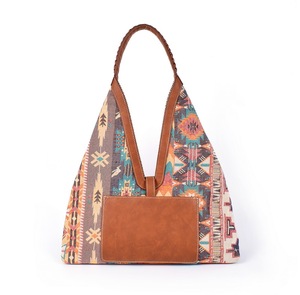 新款上市复古阿兹特克女牛仔几何印花提花流苏手提包女式时尚磁性冬季 - Product Image 3