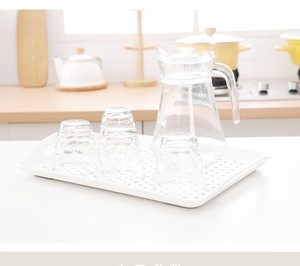 Bandejas antideslizantes personalizadas <span class=keywords><strong>de</strong></span> plástico ABS <span class=keywords><strong>de</strong></span> Color blanco y negro <span class=keywords><strong>para</strong></span> servir en fiestas - Product Image 4