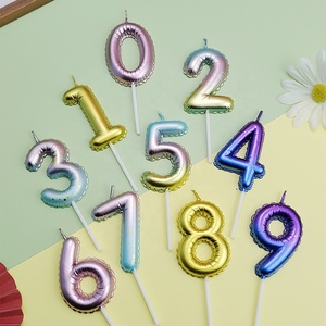 カラフルなバルーン番号キャンドル誕生日キャンドルケーキキャンドルデコレーション0-9 - Product Image 1