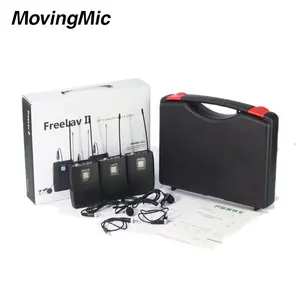 Dual 2 Channels UHF Wireless Lavalier Collar Mic Microphone For Vlog Youtube Facebook Interview