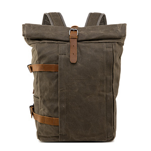 Vintage Waxed <b>Canvas</b> <b>Backpack</b> Olive Green | Factory Custom OEM/ODM for Outdoor & Travel Brands - Product Image 1