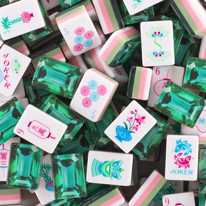 ชุดไพ่นกกระจอกอเมริกันแบบหลายชั้นสั่งทำพิเศษ สีเขียวมรกต คริสตัลอะคริลิก ชุดไพ่นกกระจอกสไตล์อเมริกัน มีสินค้าในสต็อก - Product Image 1