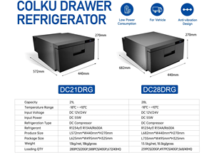 Factory Price 12V Refrigerator Fridge <strong>Draw</strong> 28L Built in Camping <strong>Freezer</strong> Refrigerador for Special Narrow Space - Product Image 2
