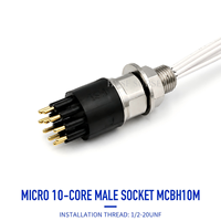 Connecteur sous-marin étanche HYSF SUBSEA MCIL10F Micro 10 broches femelle en ligne pour câble, prise électrique sous-marine pour ROV AUV Marine