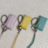 Dompet koin kulit PU Mini, dompet kunci lipstik leher mewah, dompet koin gantungan, tas sederhana