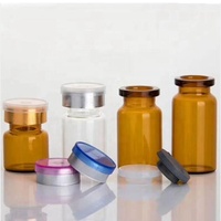 Flacon en verre borosilicate ambré transparent lavé et stérilisé de 3 ml, 5 ml, 7 ml, 10 ml, 20 ml pour injection pharmaceutique, avec bouchon en caoutchouc scellé