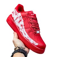 Chaussures de skate AF1 Air Force Skeleton originales, avec coussin d'air intégré, bout rond, semelle extérieure en caoutchouc, unisexe, décontractées, thème Halloween