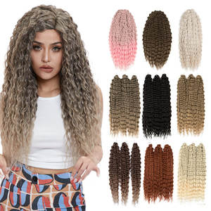 Cheveux Tressés Vague d'Eau <span class=keywords><strong>Ariel</strong></span>, Boucles Russes Vague Profonde, Cheveux Synthétiques au Crochet en Gros, Extension Capillaire Ondulée Rouge Rose Blond Jessica - Product Image 3