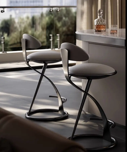 <span class=keywords><strong>Chaise</strong></span> <span class=keywords><strong>de</strong></span> <span class=keywords><strong>bar</strong></span> en métal d'art moderne italien Tabouret haut confortable en acier inoxydable <span class=keywords><strong>Dossier</strong></span> en cuir pour salle à manger Chambre populaire pour la famille - Product Image 4