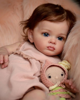 Boneka Reborn Vinyl 22 inci yang Mirip Asli dengan Rambut yang Dipasang Secara Manual, Mainan Teman Anak
