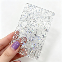 Feuille d'acrylique coulée argentée à paillettes de 1/8 po pour découpe laser CO2, ornements de festival, sous-verres, projets DIY et personnalisés