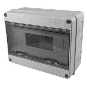 Boîtier de distribution extérieur Marlanvil 6 modules IP65 en plastique gris 250x200x110mm Modèle 92.12 - Product Image 1