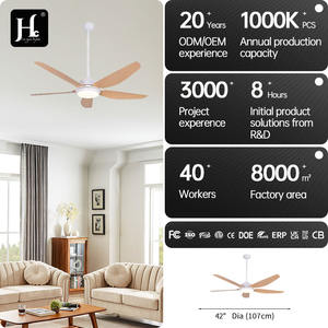 Modern 52-Inch <b>Ceiling</b> <b>Fan</b> LED Quiet DC Motor <b>Remote</b> <b>Control</b> 6 Speeds Reversible for Bedroom Kitchen Dining Room 5 ABS Blades - Product Image 5