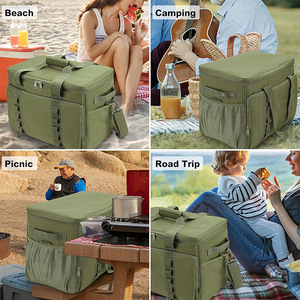 Deenith 48 Cans Insulated Soft <b>Cooler</b> <b>Large</b> Collapsible Portable Travel <b>Cooler</b> <b>Bag</b> 24L (6.34gal) Polyester Wine <b>Cooler</b> Zipper - Product Image 5