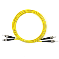 Kabel Patch Komunikasi Singlemode Duplex 15m dengan Jaket PVC LSZH, UPC ST, dan UPC FC