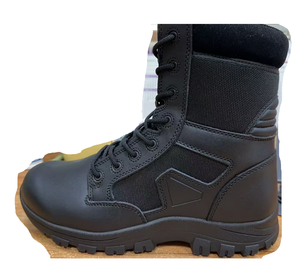 Bottes de chasse tactiques pour hommes TSB0526 en cuir noir, 8 pouces, fermeture éclair latérale - Product Image 4