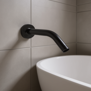 Elite Bathroom Wall Mount Faucet 15cm Black Stainless Steel Minimalist Design Easy Installation - Product Image 2