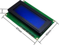Módulo de Pantalla LCD 2004A 20x4 Caracteres, Retroiluminación Azul, DC 5V, con Placa Adaptadora de Interfaz IIC/I2C