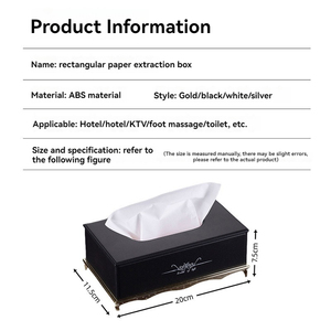 Caja de pañuelos de plástico comercial para <span class=keywords><strong>Hotel</strong></span>, organizador de papel higiénico, diseño moderno y duradero para baño de <span class=keywords><strong>Hotel</strong></span> y uso doméstico - Product Image 6