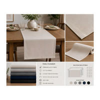 Nappe de table en coton aspect lin, élégante, avec coins mitrés, pour hôtels et restaurants, fournisseur Denizli Turquie OEM