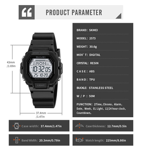 <span class=keywords><strong>Orologio</strong></span> Sportivo Unisex SKMEI 2573, Resistente all'Acqua 5BAR, Cronografo con Cinturino in TPU - Product Image 6