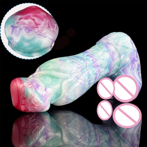 FAAK Large Wolf Knot <b>Dildos</b> Silicone Multi Color Thick Anal Plug Big Dong Fantasy Sex Toys Shop Erotic Products - Product Image 2