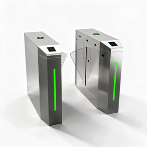 Barrière à battants RFID NFC avec contrôle d'accès par code QR, portillon piétonnier bidirectionnel pour l'entrée sécurisée des hôpitaux et des stations de métro - Product Image 1