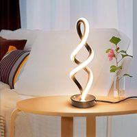 Lampe de table moderne Tsinye, design en spirale, courbe moderne, intensité variable en continu, lampe de bureau unique, lampe de chevet pour salon, chambre à coucher