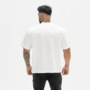Logotipo personalizado a granel liso gimnasio deportes camisetas impresión personalizada suelta fuera del hombro hombres camiseta verano algodón cuello redondo hombres Top Tee 2022 - Product Image 4