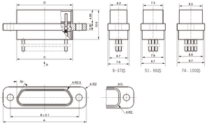 Connettore Dritto J30J a 15 Poli con Alloggiamento in Lega di Alluminio, Corrente Massima 3A, Intervallo di Temperatura Ambientale -55~+125°C - Product Image 5