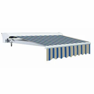 Toldo dobrável para pátio, toldo dobrável manual telescópico com motor e cassete de 6m/4m, toldo retrátil