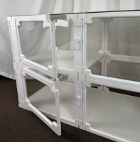 Clôture et cage pour animaux de compagnie d'intérieur à double couche transparente en ABS PET mobile sans fermeture pour chiens et chats